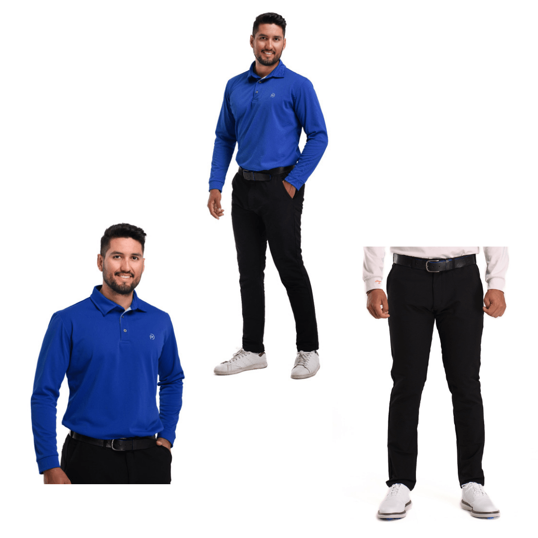 Look completo: pantalón técnico golf hombre + polo térmico royal - Hoyo 7