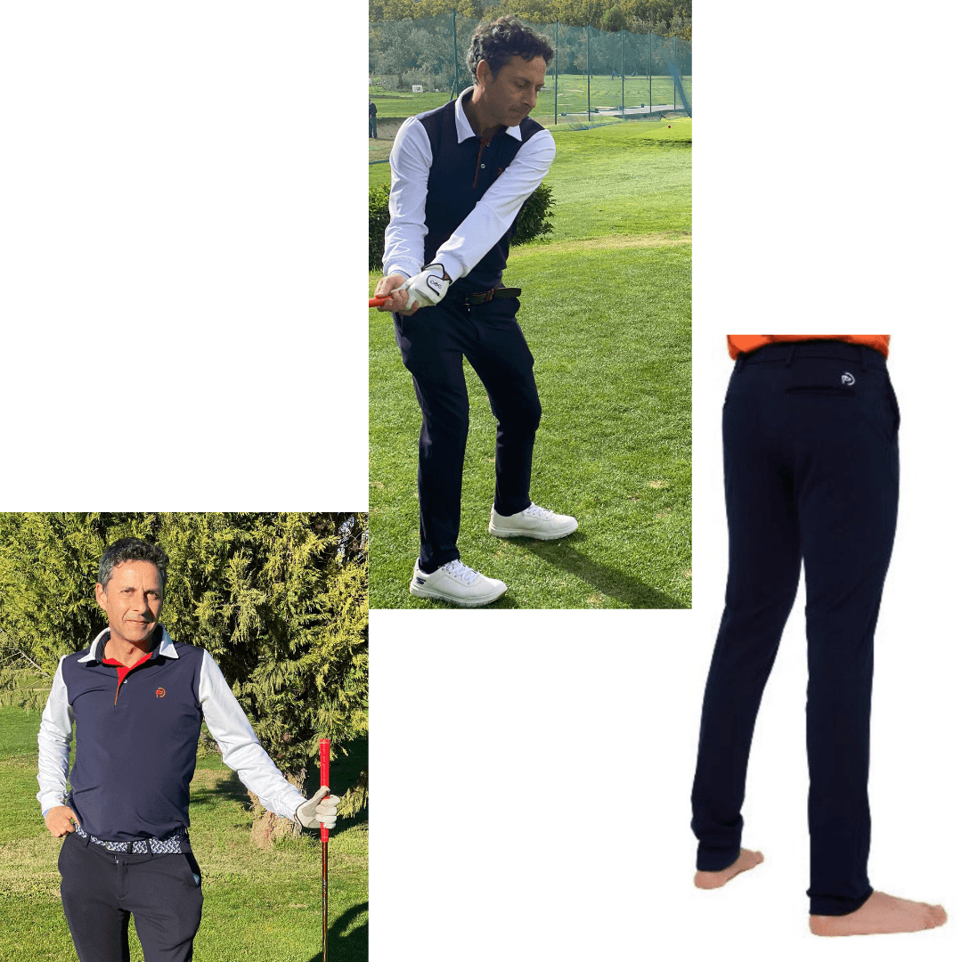 Conjunto polo térmico elástico bicolor y pantalón elástico azul marino, hombre - Hoyo 7