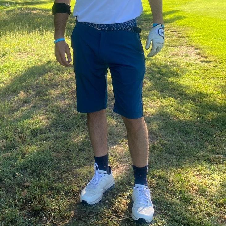 Bermudas técnicas de golf azul petróleo, hombre - Hoyo 7