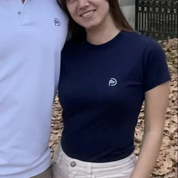 Camiseta algodón PREMIUM azul marino mujer