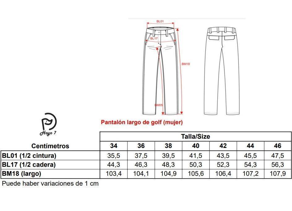 Pantalón largo de golf (Mujer), blanco - Hoyo 7