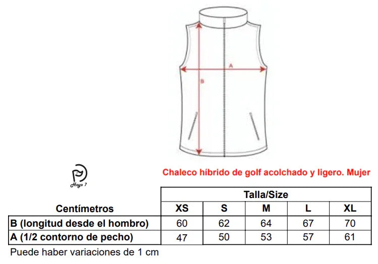 Chaleco acolchado y ligero de Mujer. Azul marino - Hoyo 7
