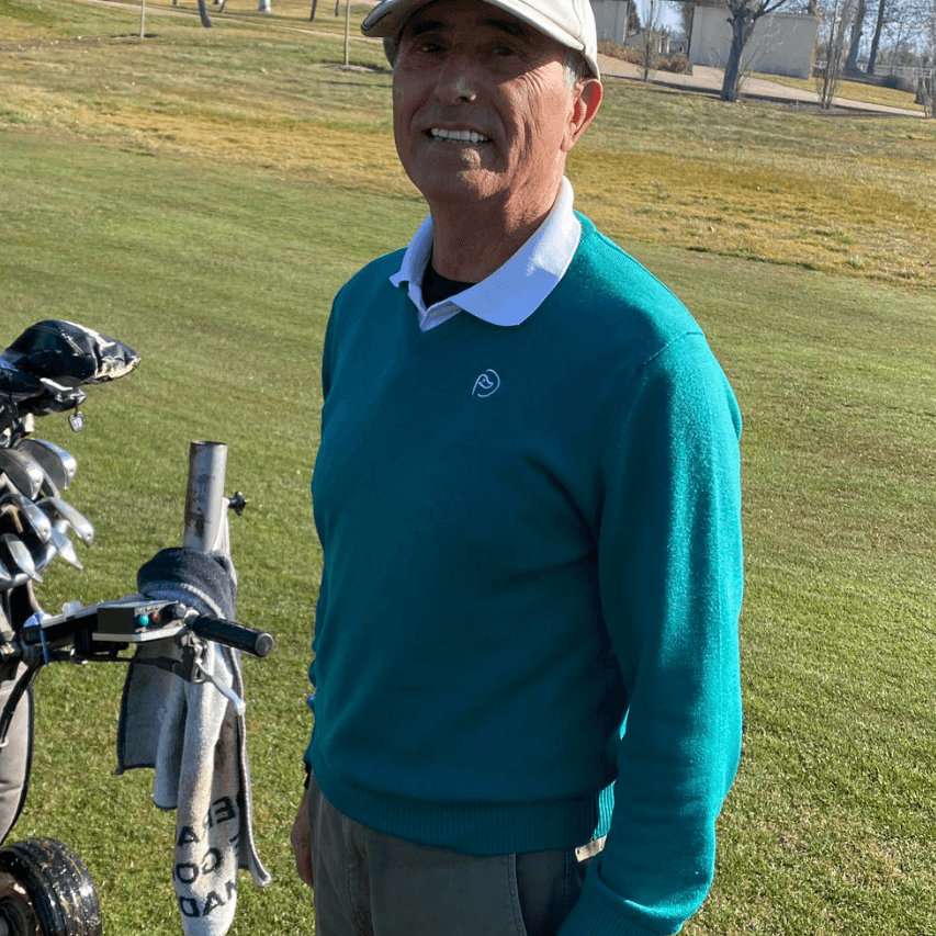 Jersey cuello pico lana verde, UNISEX - Hoyo 7