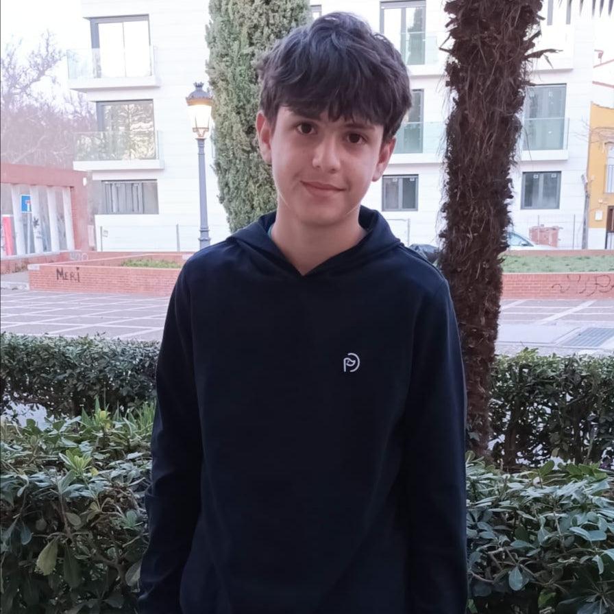 Hoodie Hombre. Algodón orgánico. Azul marino Navy (Outlet) - Hoyo 7