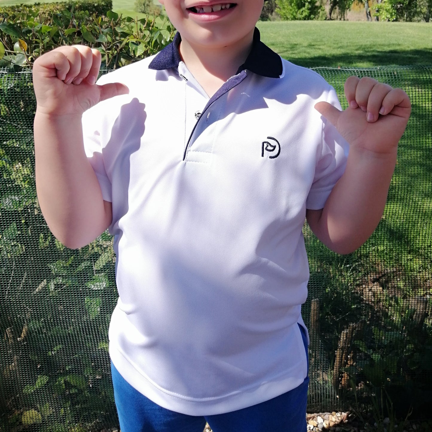 Polo golf blanco UPF 50+, kids