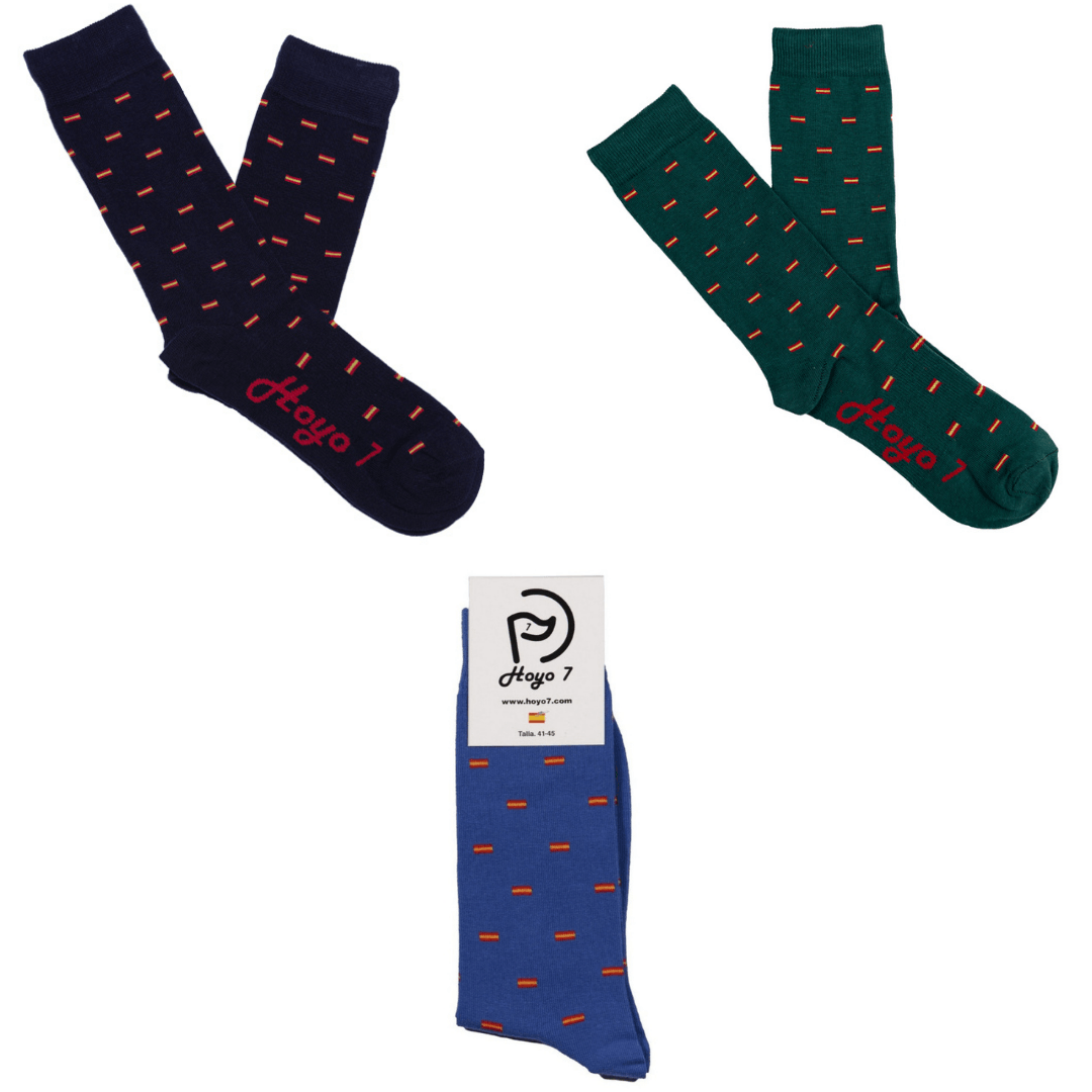 Pack 3 pares calcetines España (a,m,v) - Hoyo 7
