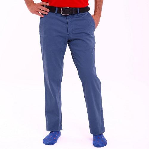 Pantalón de invierno azul elástico, estilo chino, de corte recto, hombre - Hoyo 7