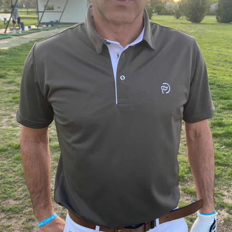 Polo de golf hombre color kaki