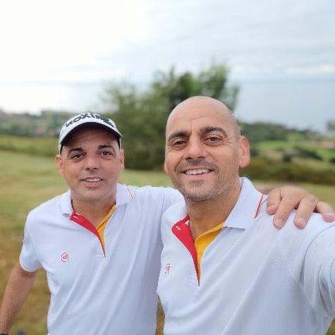 Polo de golf blanco UPF 50+, detalles España, hombre - Hoyo 7