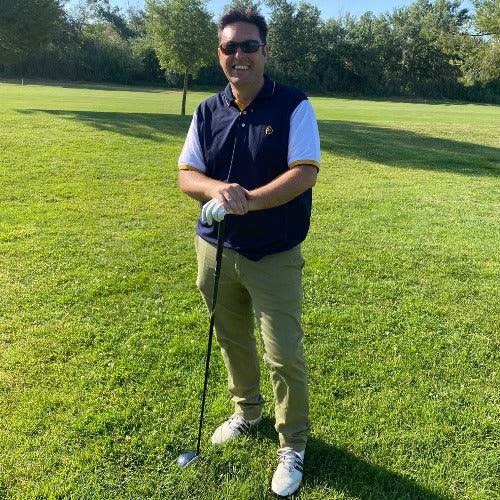 Polo de golf Bicolor Azul Marino y Blanco, UPF 50+, hombre (Outlet) - Hoyo 7