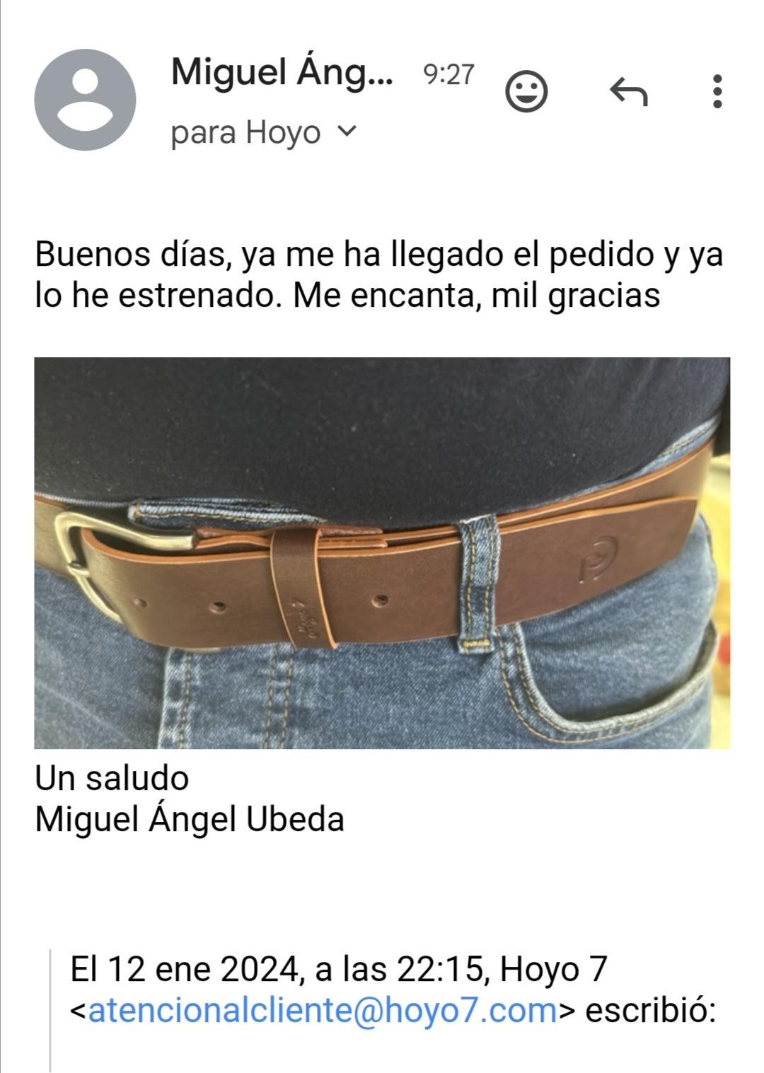 Cinturón de piel Marrón/Tostado, Unisex - Hoyo 7