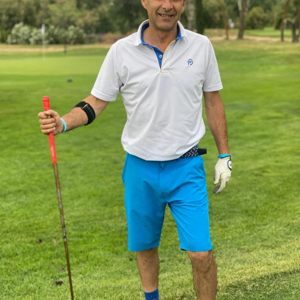 Bermudas técnicas de golf azules, hombre - Hoyo 7