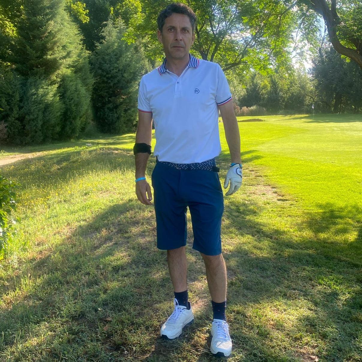 Bermudas técnicas de golf azul petróleo, hombre - Hoyo 7