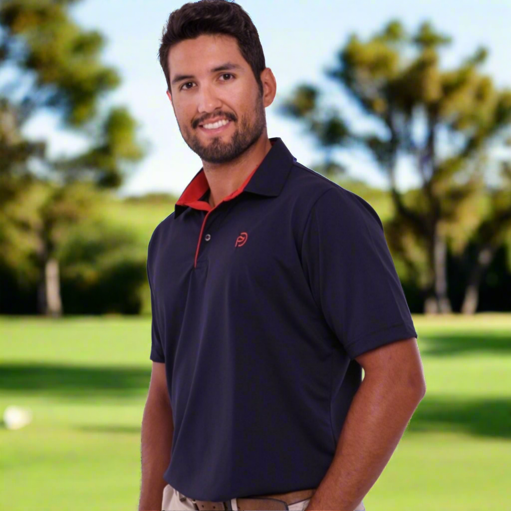 Ryder USA Navy Golfpolo, UPF 50+, Herren