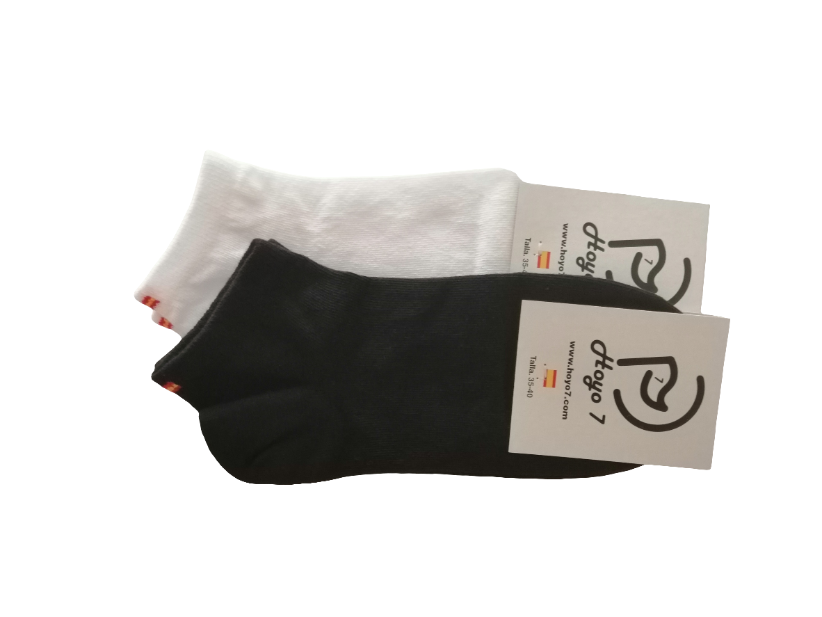 Pack 2 pares calcetines tobilleros (blanco y negro)