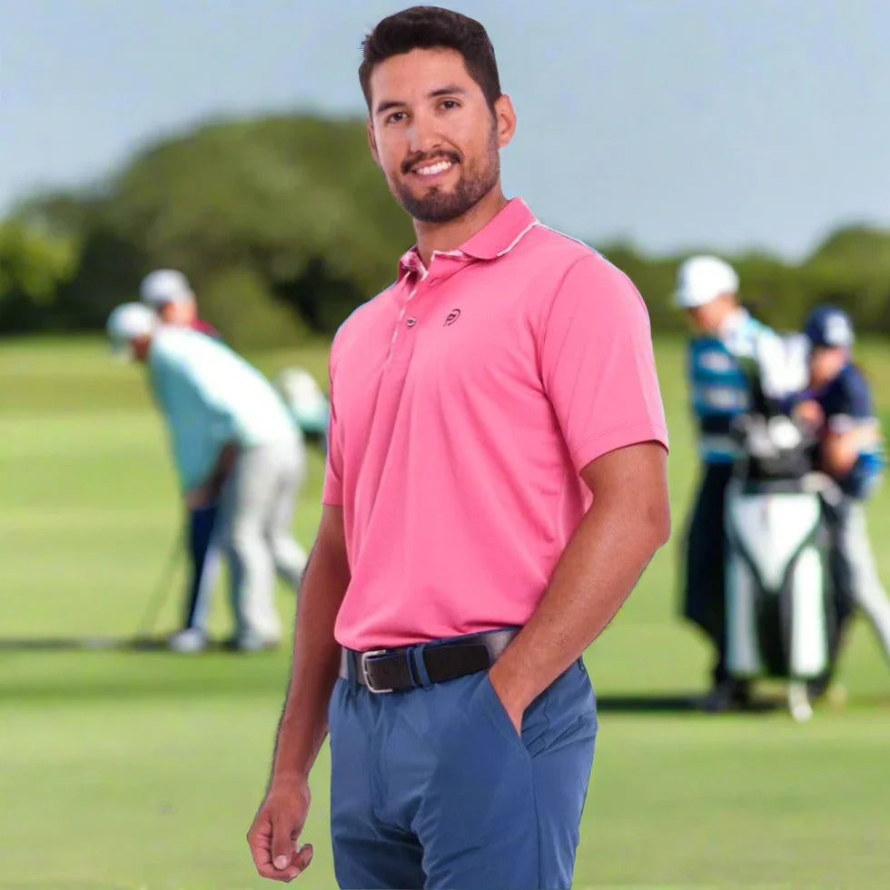 Polo técnico golf fucsia hombre, "un toque de color a tu swing"