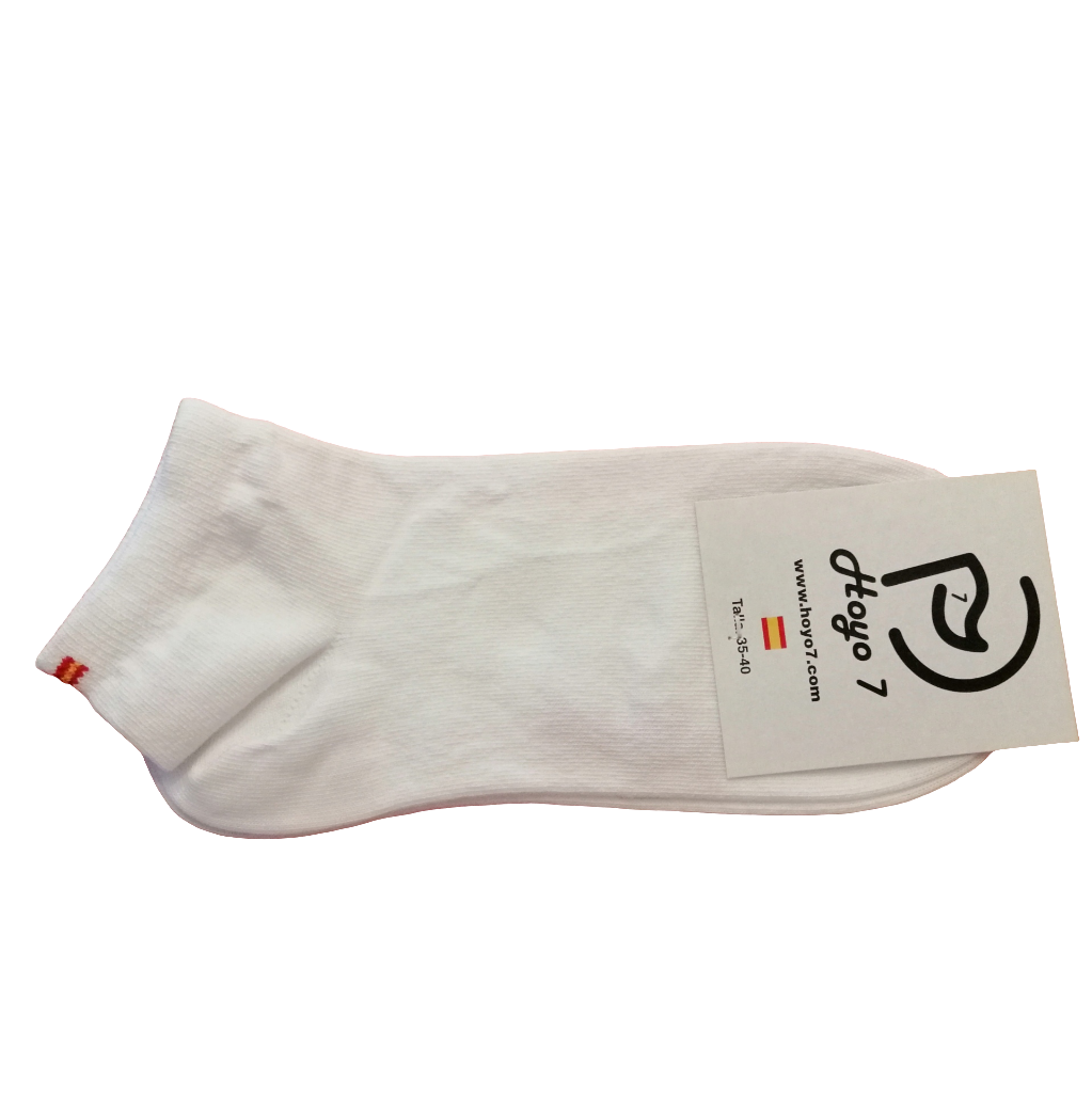 Calcetines tobilleros bandera de España, blanco