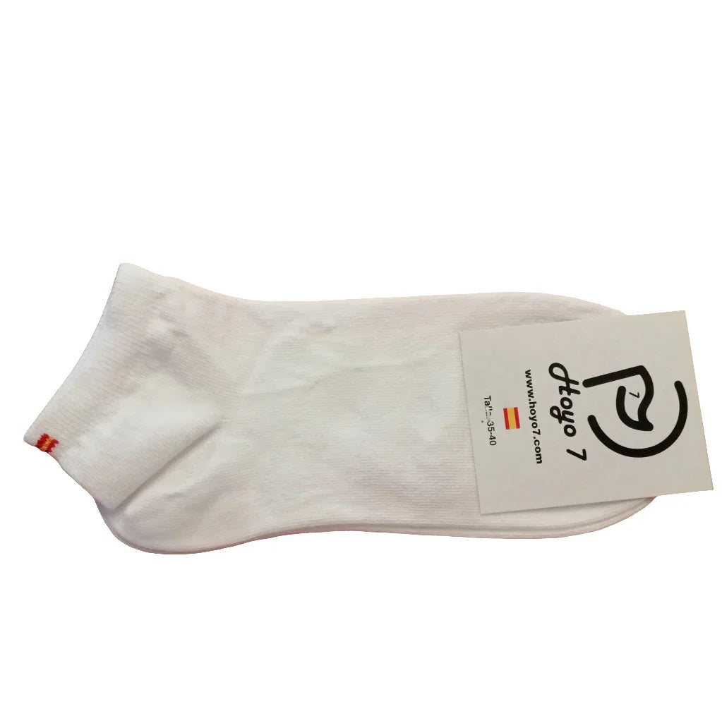 Calcetines tobilleros bandera de España, blanco