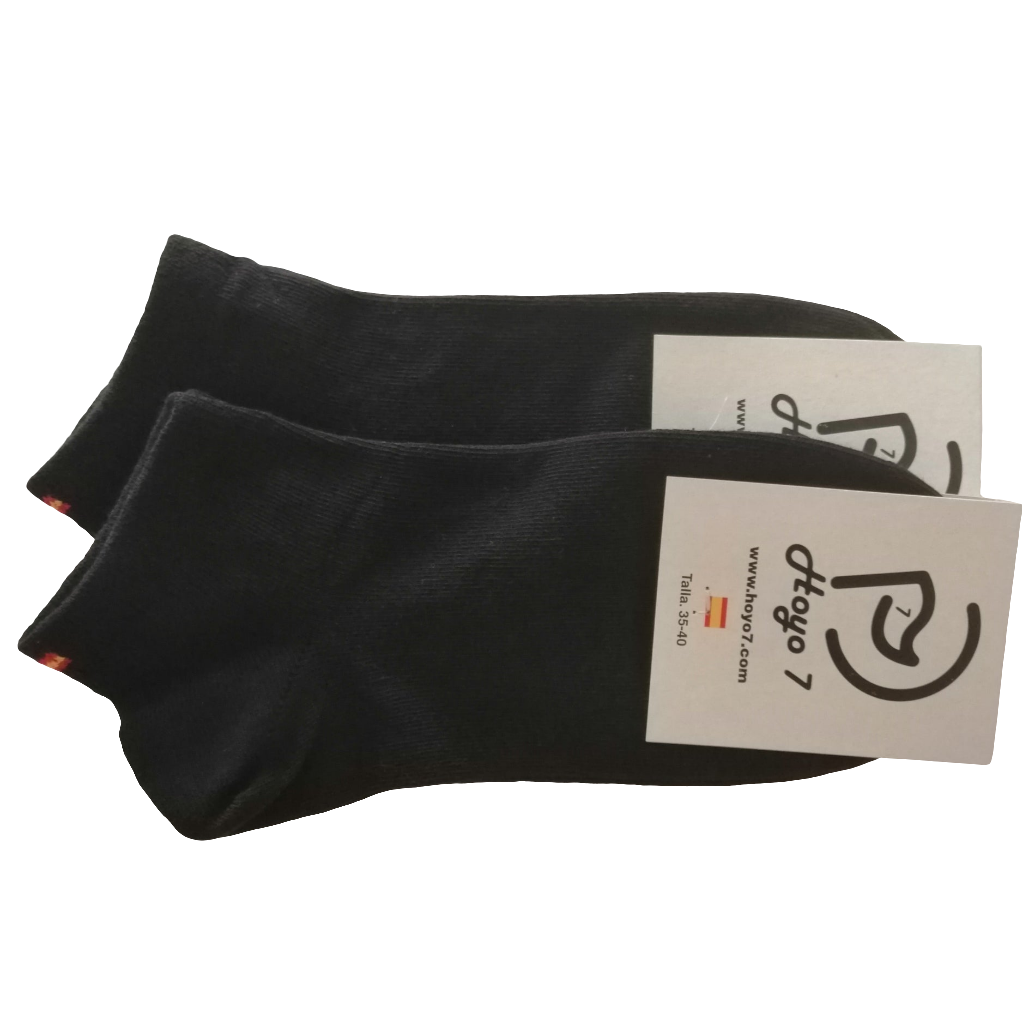 Pack 2 pares calcetines tobilleros España (negro)