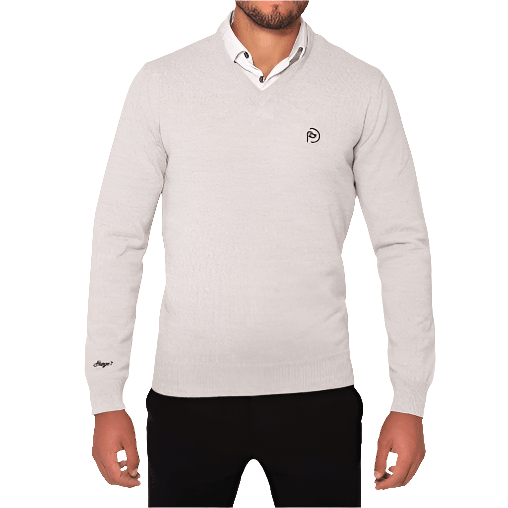 Jersey cuello pico lana gris, UNISEX - Hoyo 7