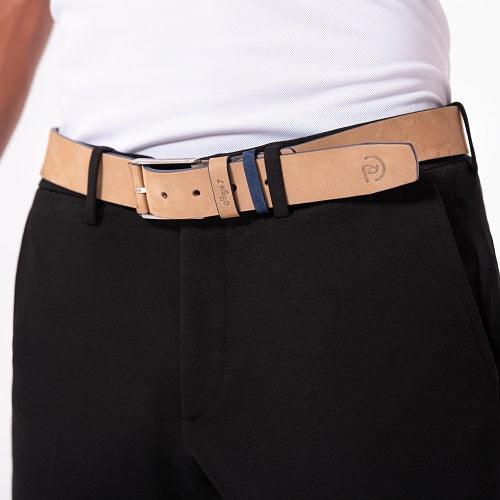 cinturón de piel beige hombre
