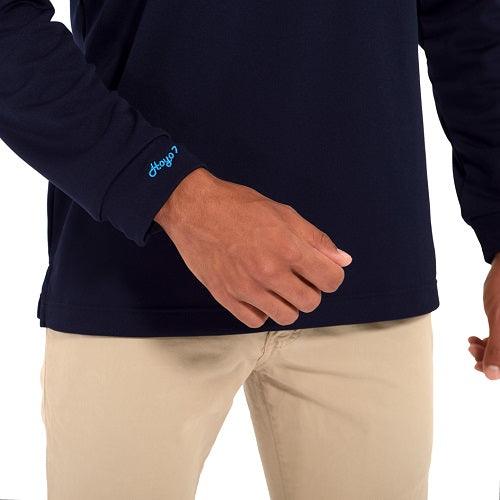 Polo de golf térmico azul marino, detalles celestes, hombre (Outlet) - Hoyo 7