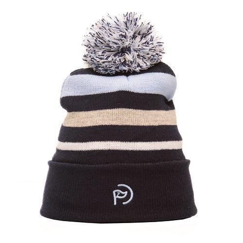 Gorro de invierno con pompón de rayas unisex - Hoyo 7