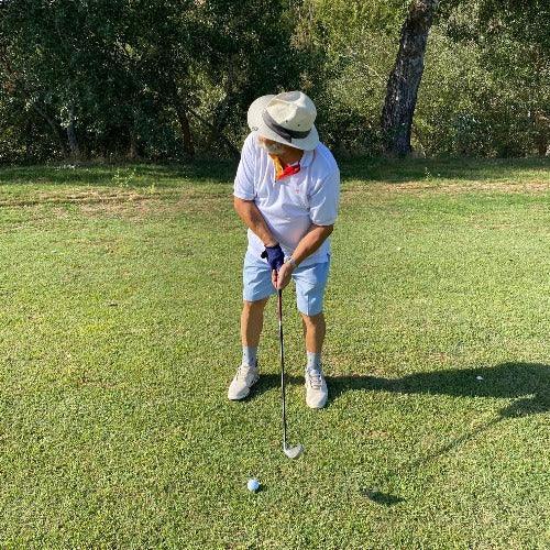 Polo de golf blanco UPF 50+, detalles España, hombre - Hoyo 7