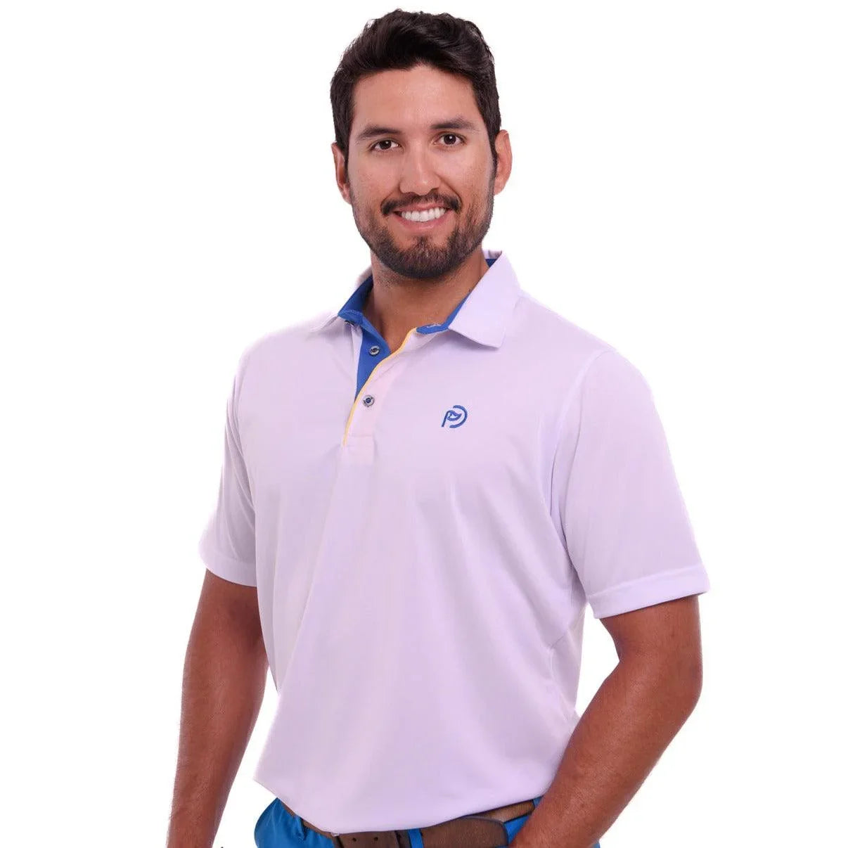Polo de golf blanco Ryder Europa, UPF 50+, hombre - Hoyo 7