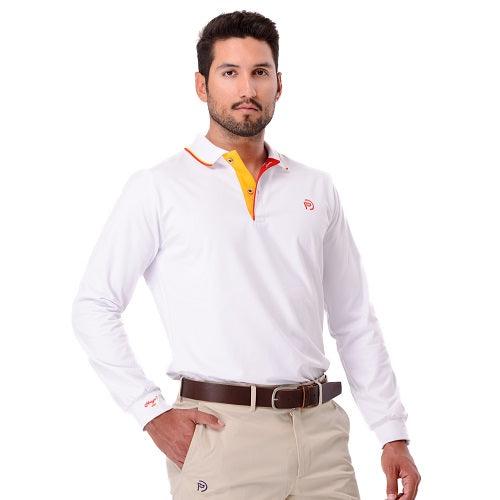 Polo de golf térmico elástico blanco, motivos España, hombre - Hoyo 7