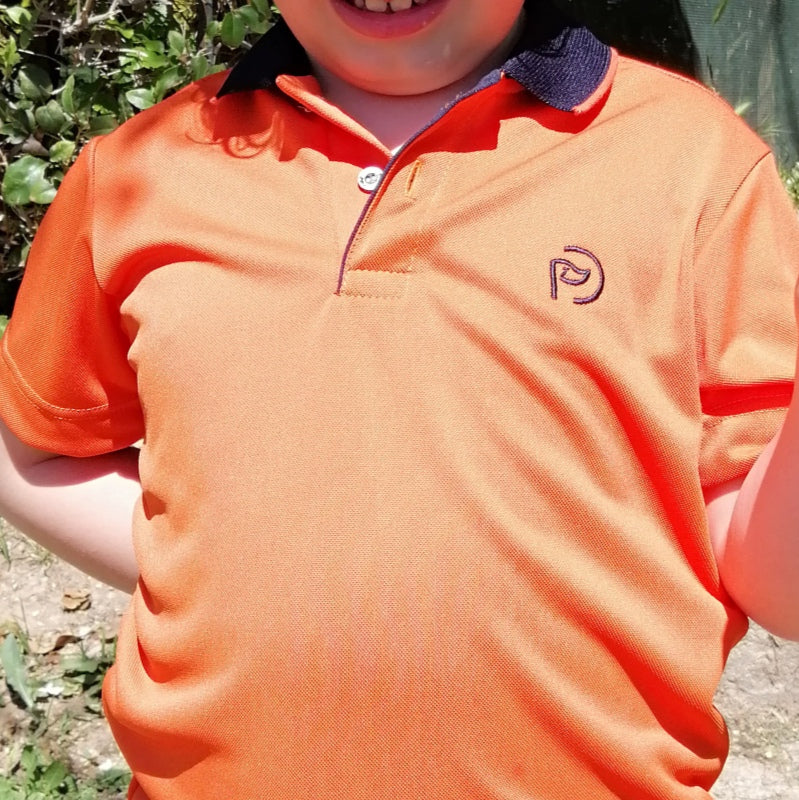 Polo golf naranja UPF 50+, kids