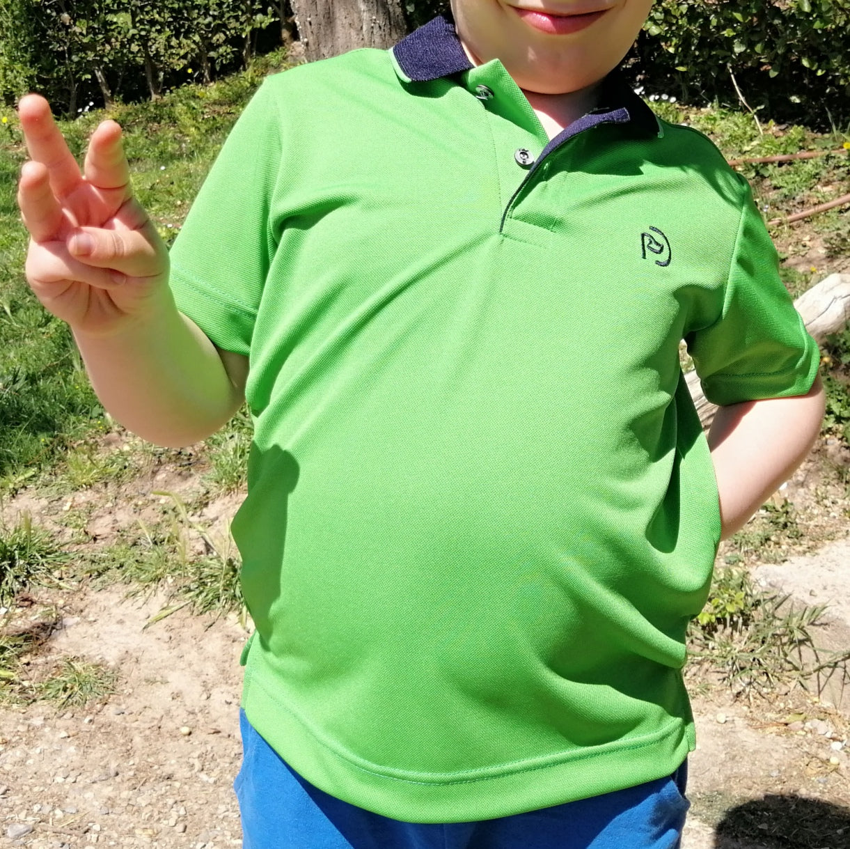 Polo de golf verde UPF 50+, kids
