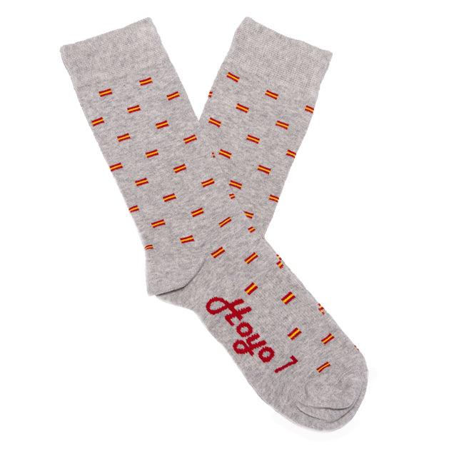 Calcetines con bandera de España, gris claro - Hoyo 7