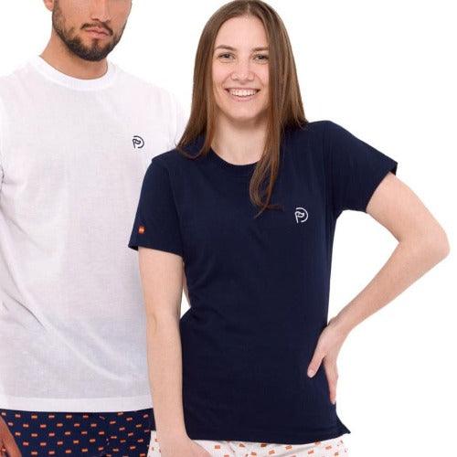 Camiseta azul marino, manga corta, detalles España, mujer (Outlet) - Hoyo 7