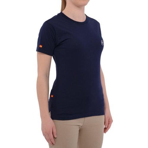 Camiseta azul marino, manga corta, detalles España, mujer (Outlet) - Hoyo 7