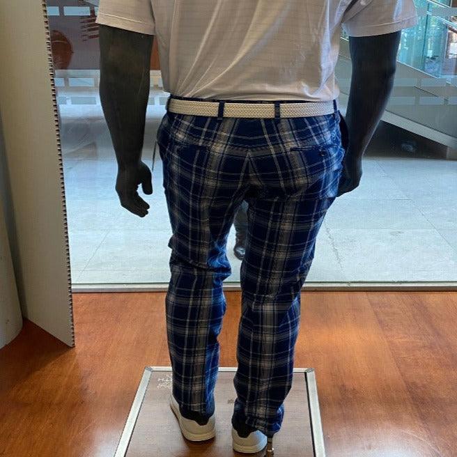 Pantalón de algodón de cuadros azules, hombre - Hoyo 7