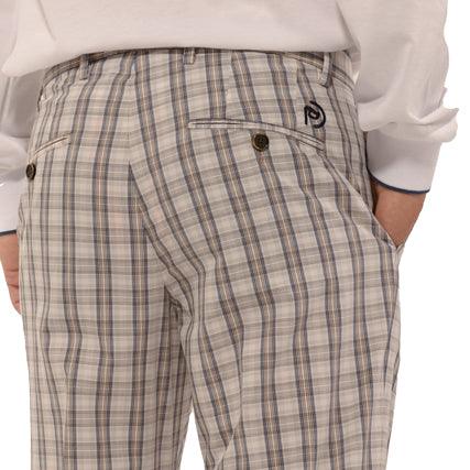 Pantalón de algodón de cuadros beige, hombre - Hoyo 7