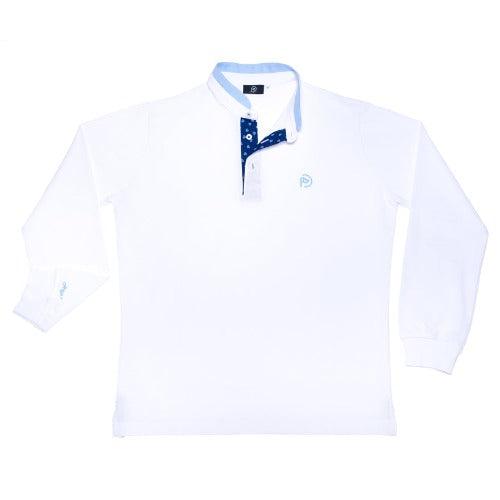Polo blanco de algodón, cuello mao de manga larga, hombre (Outlet) - Hoyo 7