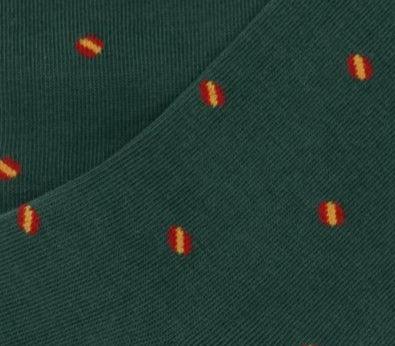 Calcetines verdes, topitos con bandera de España - Hoyo 7