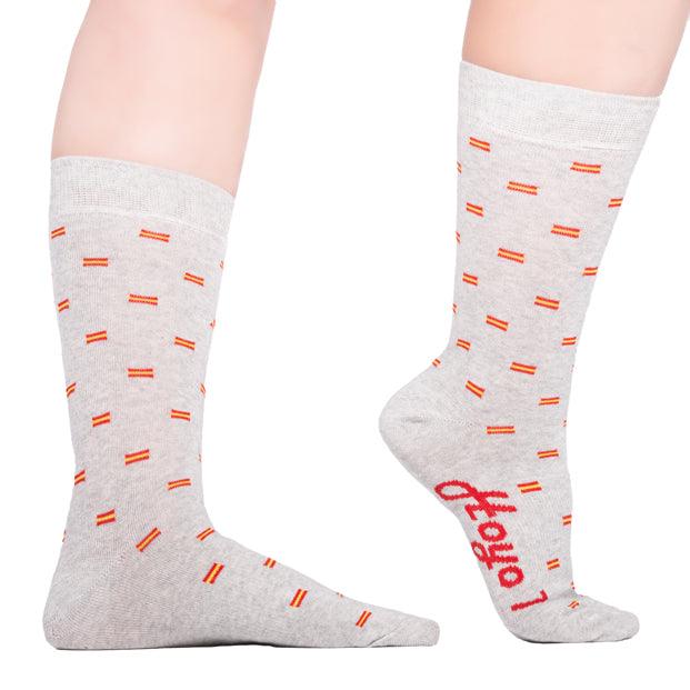 Calcetines con bandera de España, gris claro - Hoyo 7