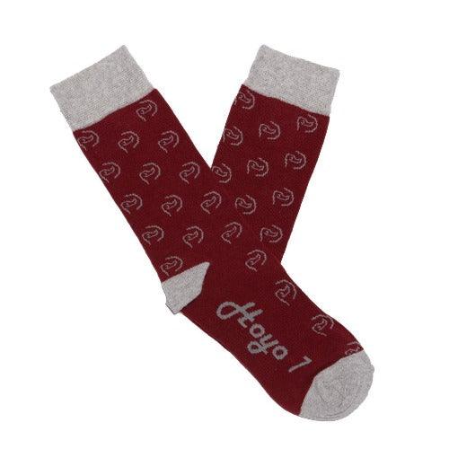 Calcetines algodón logo burdeos - Hoyo 7