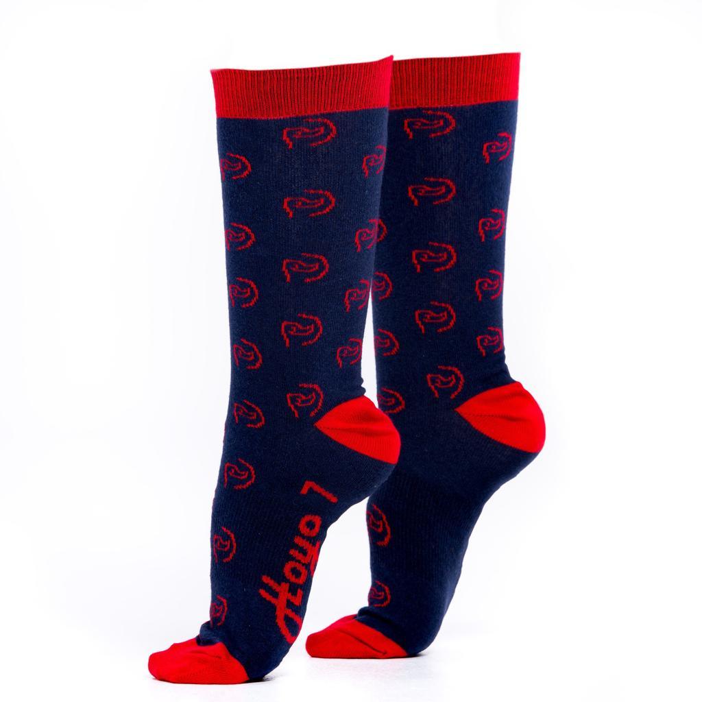 Calcetines algodón logo azul marino - Hoyo 7