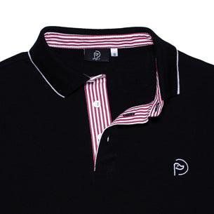 Polo de algodón de manga larga negro, hombre (Outlet) - Hoyo 7