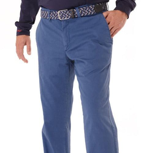 Pantalón de invierno azul elástico, estilo chino, de corte recto, hombre - Hoyo 7