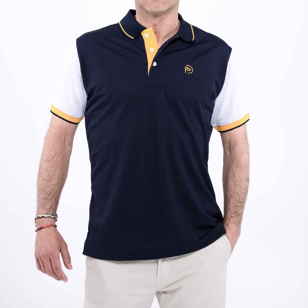 Polo de golf Bicolor Azul Marino y Blanco, UPF 50+, hombre (Outlet) - Hoyo 7