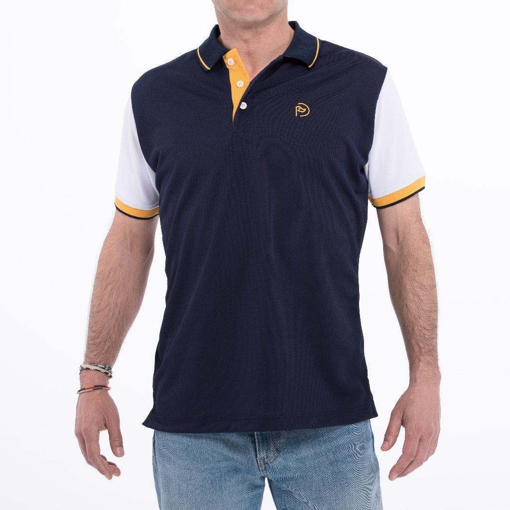 Polo de golf Bicolor Azul Marino y Blanco, UPF 50+, hombre (Outlet) - Hoyo 7