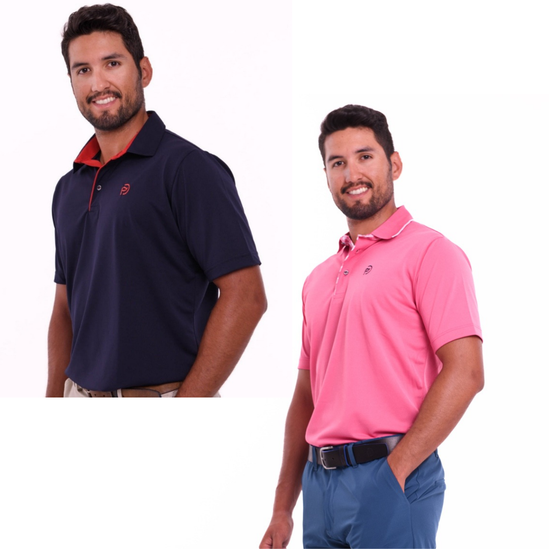 Pack 2 Herren-Poloshirts Nr. 3: Ryder USA Poloshirt + fuchsiafarbenes Poloshirt