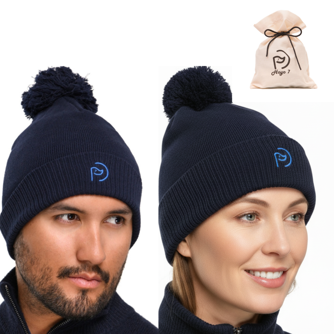 UNISEX-Mütze mit Bommel aus Bio-Baumwolle