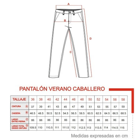 Guía de tallas pantalón técnico de golf de Hoyo 7