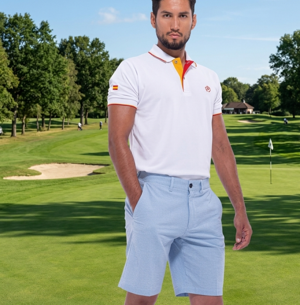 Blaue karierte Bermudashorts, Herren